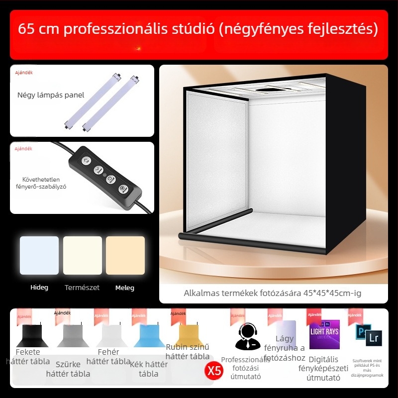 Fiber anyagú mini fotóstúdió — Beautiful Era márka, Photo Studio modell, 2024-ben bevezetve, gyártási terület 70