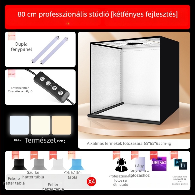 Fiber anyagú mini fotóstúdió — Beautiful Era márka, Photo Studio modell, 2024-ben bevezetve, gyártási terület 70