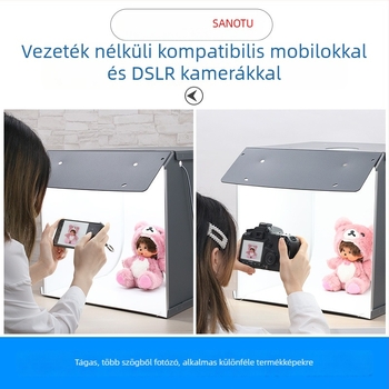 Termékfotózáshoz készlet: softbox és LED világítású fénybox