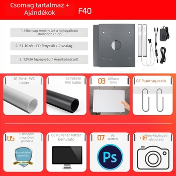 Termékfotózáshoz készlet: softbox és LED világítású fénybox