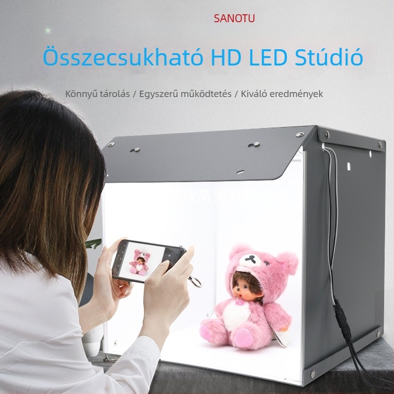 Termékfotózáshoz készlet: softbox és LED világítású fénybox