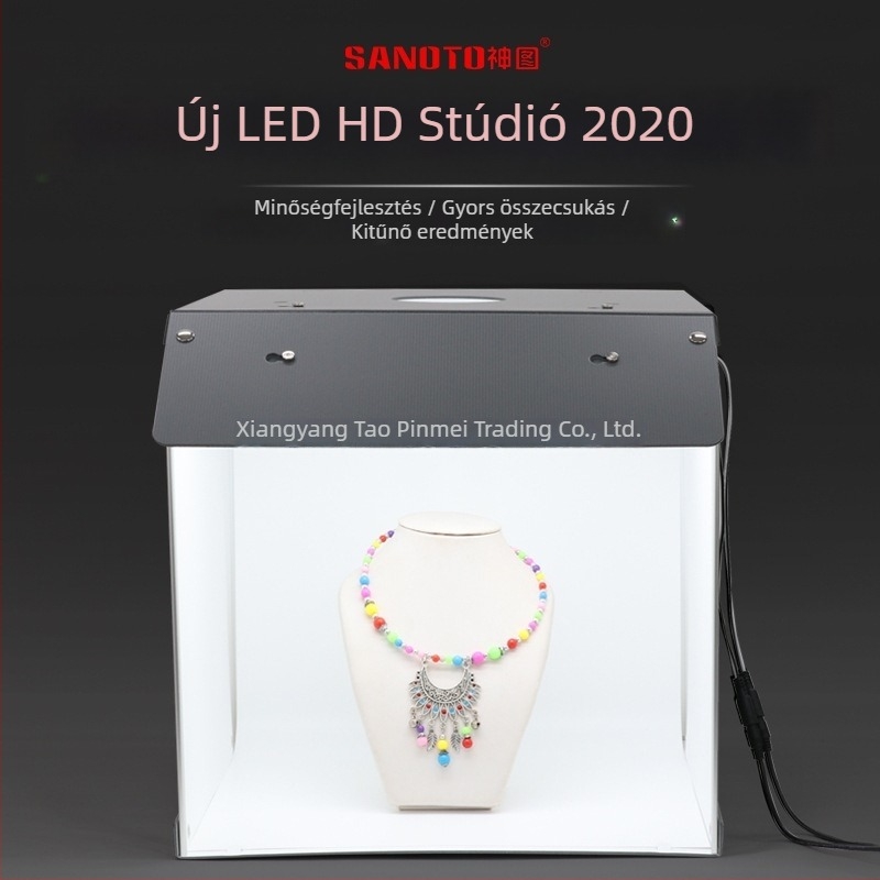 Termékfotózáshoz készlet: softbox és LED világítású fénybox