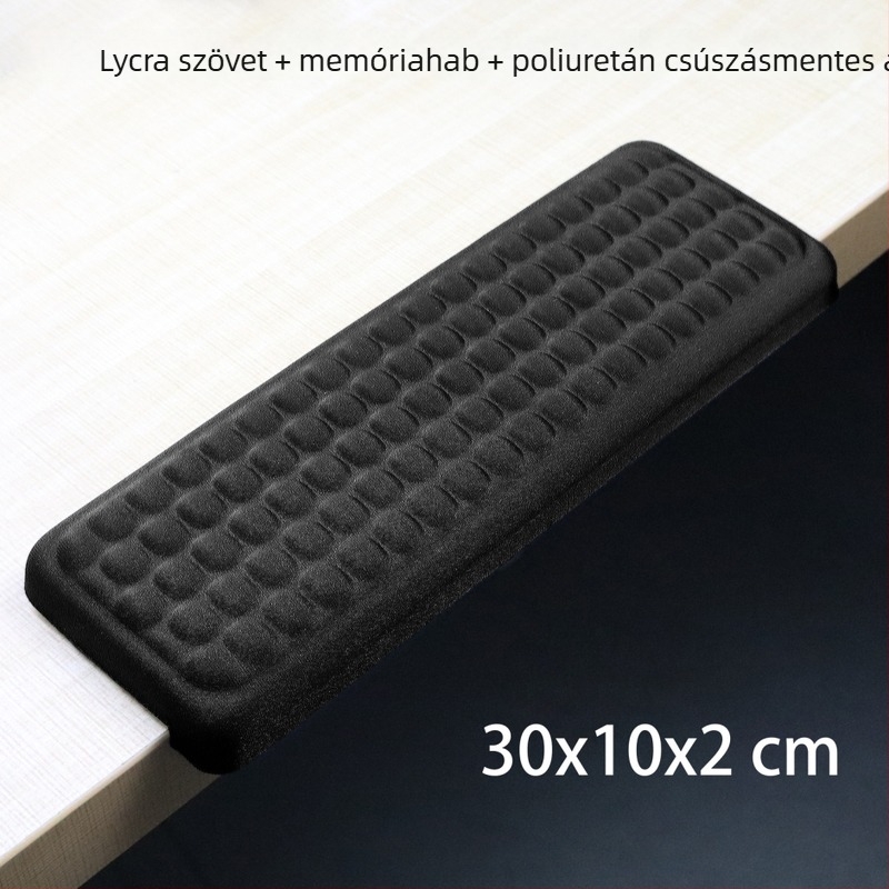L-alakú íróasztal szélén található billentyűzet-tálca – 2-darabos készlet alkar- és könyök-támogatással, csuklótámasz, csúszásmentes felület, irodai használat, OEM testreszabás