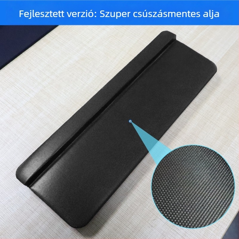 L-alakú íróasztal szélén található billentyűzet-tálca – 2-darabos készlet alkar- és könyök-támogatással, csuklótámasz, csúszásmentes felület, irodai használat, OEM testreszabás