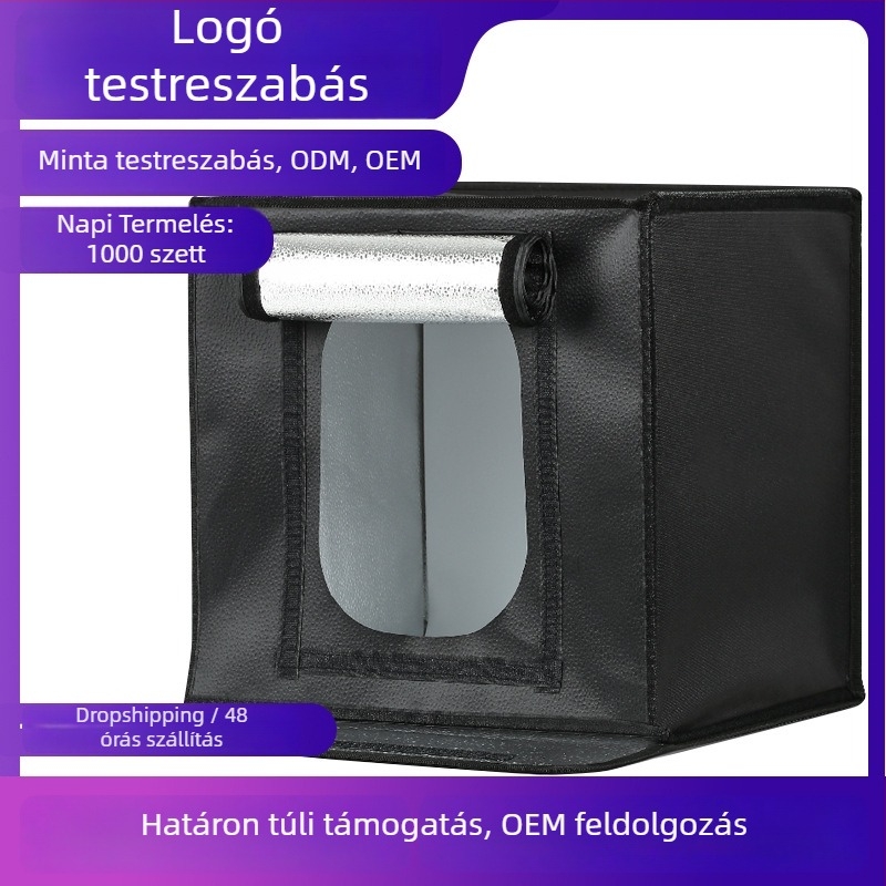 DY Kis stúdió LED fotófénydoboz diffúz anyagból, puha fény, személyes fotózáshoz, modell 40/50/60/70
