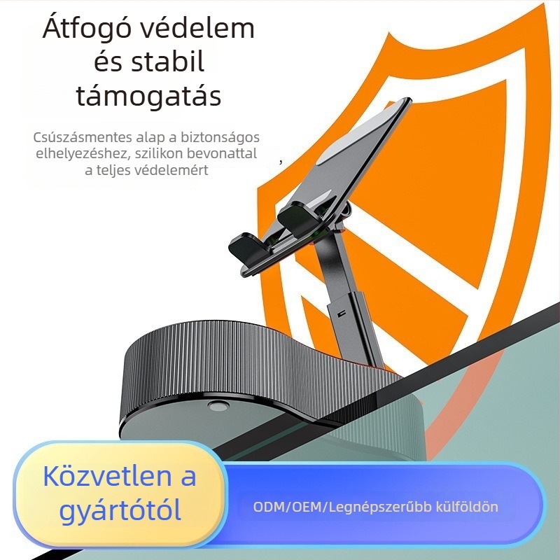 Összecsukható asztali telefon-tartó vezeték nélküli hangszóróval, környezeti világítással és QC4.0 gyors töltéssel, 15W, 3A