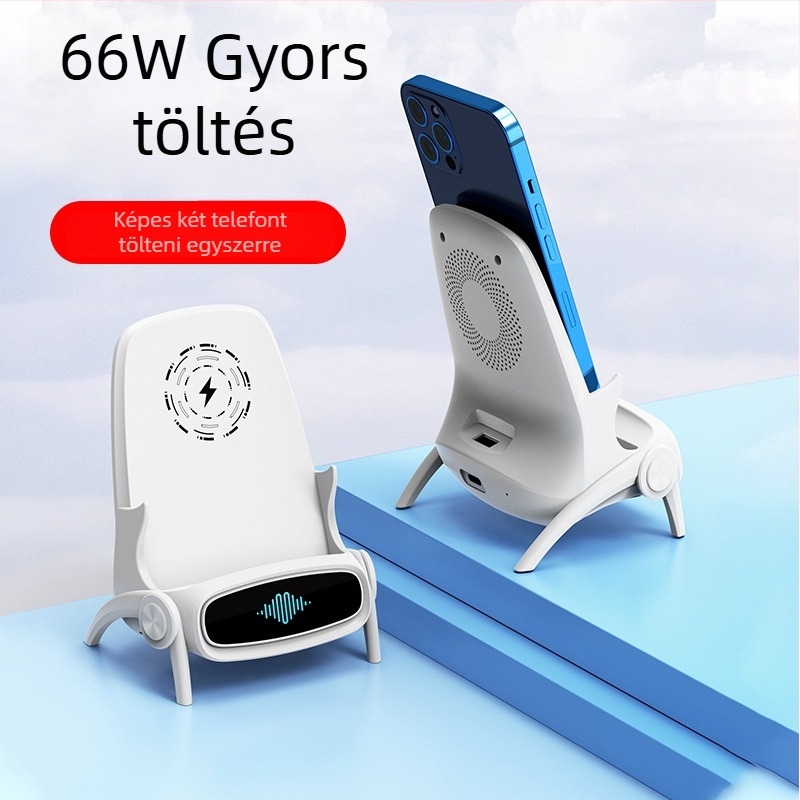 Három-in-one vezeték nélküli töltőállvány mágneses töltéssel, 66W gyors töltés, PD/QC/FCP protokollok, kimenet 5V2A/9V3A