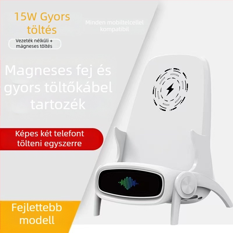 Három-in-one vezeték nélküli töltőállvány mágneses töltéssel, 66W gyors töltés, PD/QC/FCP protokollok, kimenet 5V2A/9V3A