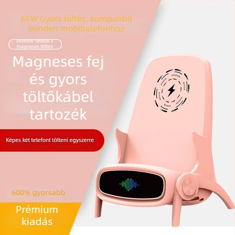 Három-in-one vezeték nélküli töltőállvány mágneses töltéssel, 66W gyors töltés, PD/QC/FCP protokollok, kimenet 5V2A/9V3A