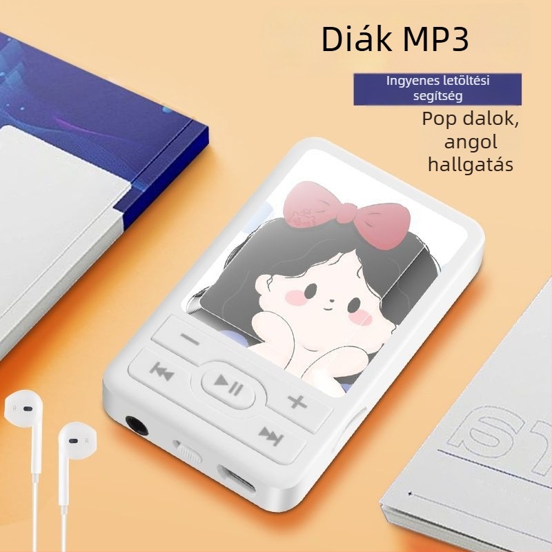 Hordozható MP3 lejátszó diákok számára, kompakt zenelejátszó, videó felvétel nélkül