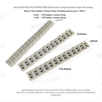 Elektronikus billentyűzet gombokhoz tartozó kiegészítő, gumírozott anyag, modell BTS1275-1, elektronikus billentyűkhöz, csomagolás: PP zacskó + hullámkarton