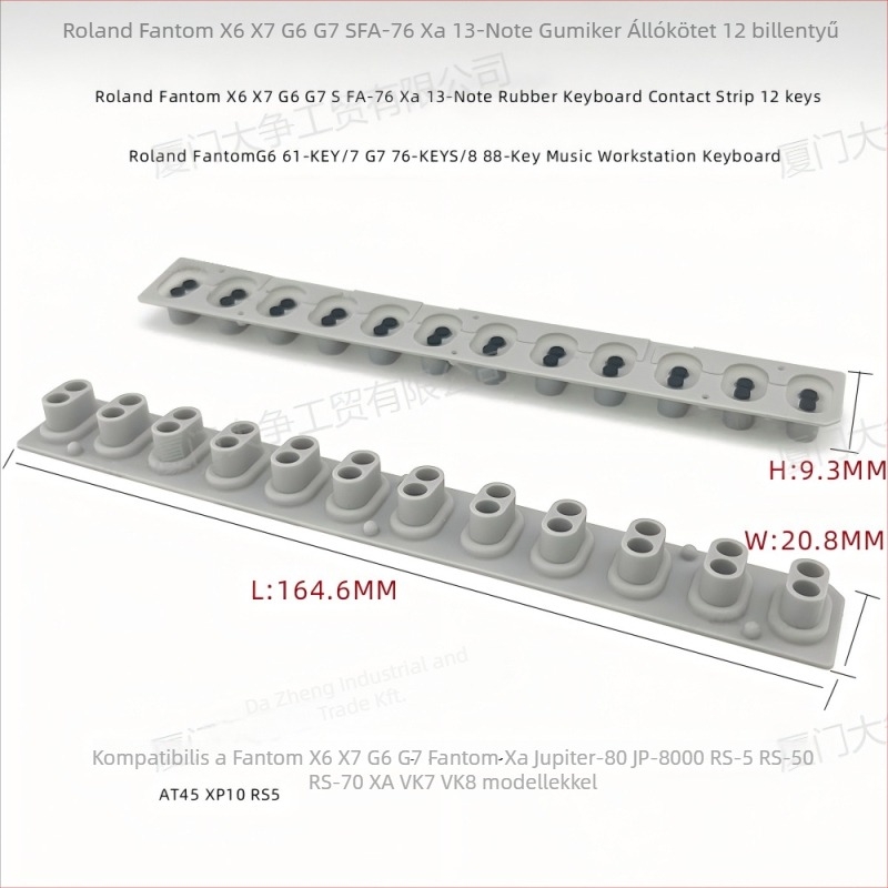 Elektronikus billentyűzet gombokhoz tartozó kiegészítő, gumírozott anyag, modell BTS1275-1, elektronikus billentyűkhöz, csomagolás: PP zacskó + hullámkarton