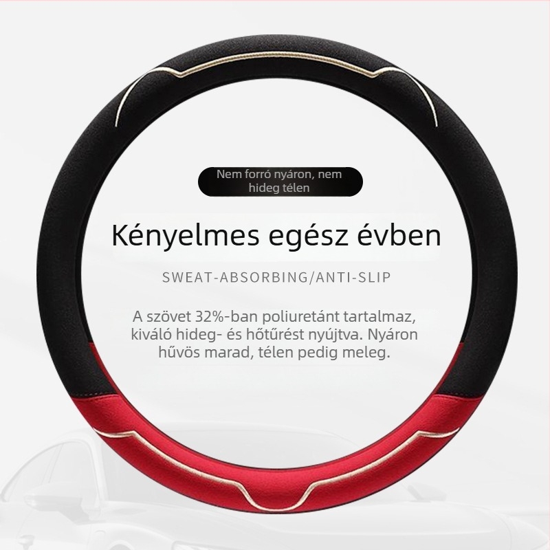 Autó kormánykerék borítás, velúr felület, minden évszakban használható, kopásálló, univerzális illeszkedés, telepítés autónak