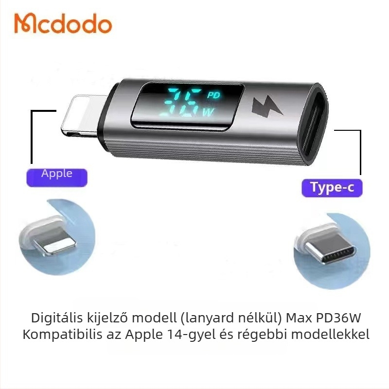 Mcdodo OT-553 Type-C to Lightning adapter Android és Apple eszközökhöz, gyors töltés