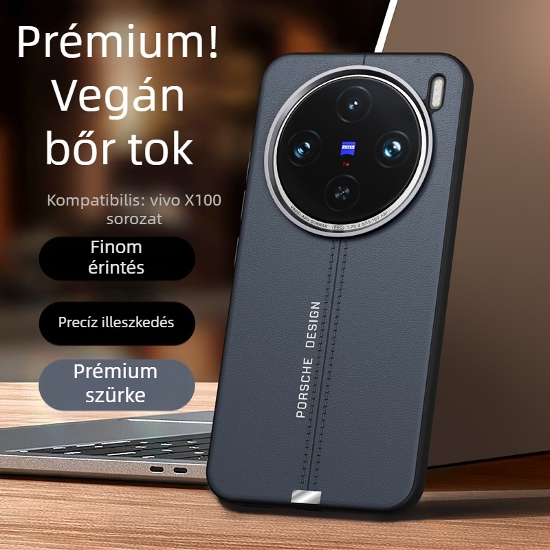 Vivo X200 Ultra mágneses telefontok fém objektívvel, X300Pro ütésálló védőtok, prémium bőrhatású textúra