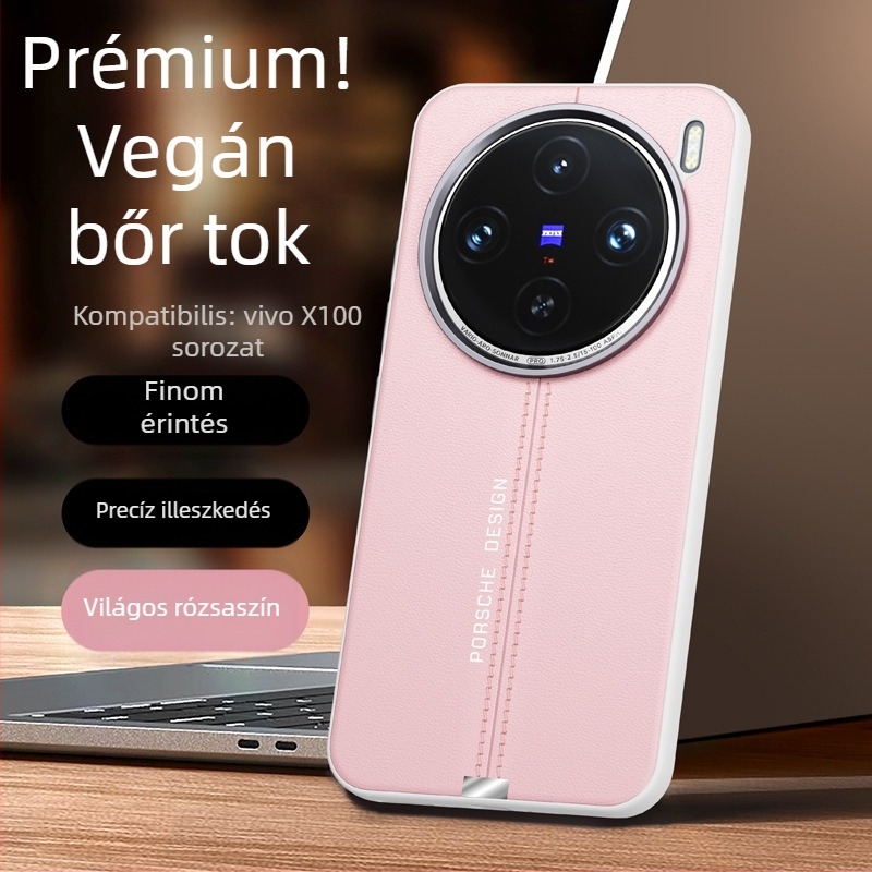 Vivo X200 Ultra mágneses telefontok fém objektívvel, X300Pro ütésálló védőtok, prémium bőrhatású textúra
