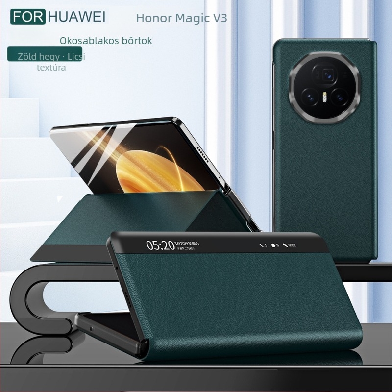 Honor MagicV3 hivatalos bőrtok okos ablakkal, ultra vékony védő