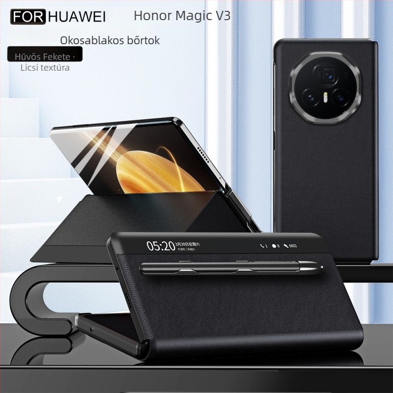 Honor MagicV3 hivatalos bőrtok okos ablakkal, ultra vékony védő