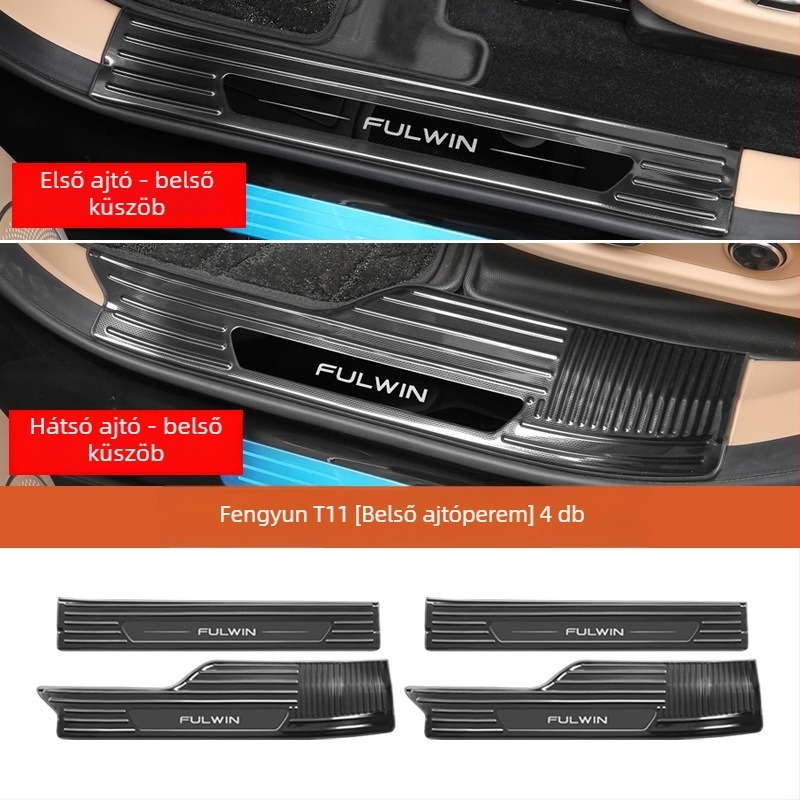 Chery Fengyun T11 ajtó küszöb készlet — Fém konstrukció, Tartalmaz üdvözlő pedált és hátsó védőt, Testreszabás nélkül