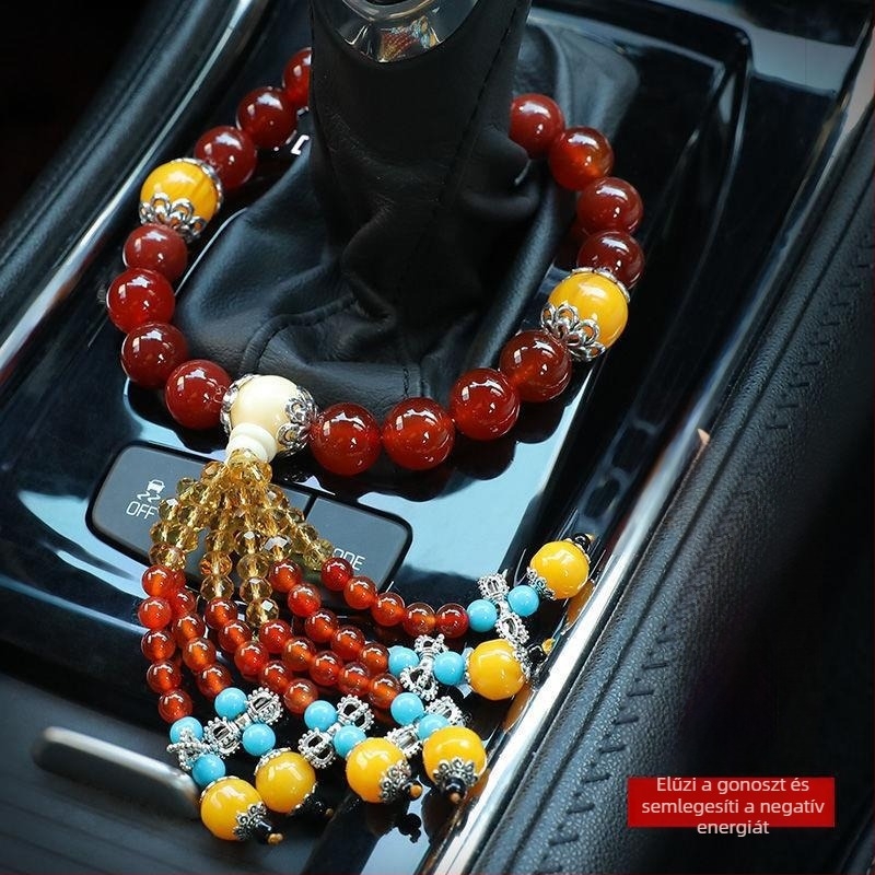 Autó díszítés jade Buddha gyöngyökkel és Pixiuval, rajzfilmszerű stílus, illatosító funkció, Pthred márka