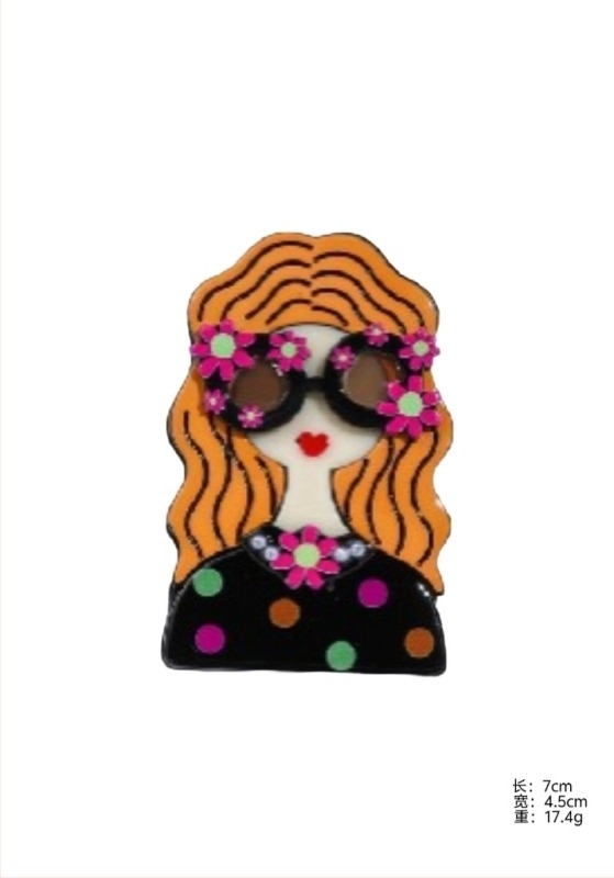 Akrilból készült karikatúrafigurás kitűző – friss és édes niche stílus, környezetbarát feldolgozás, uniszex kiegészítő