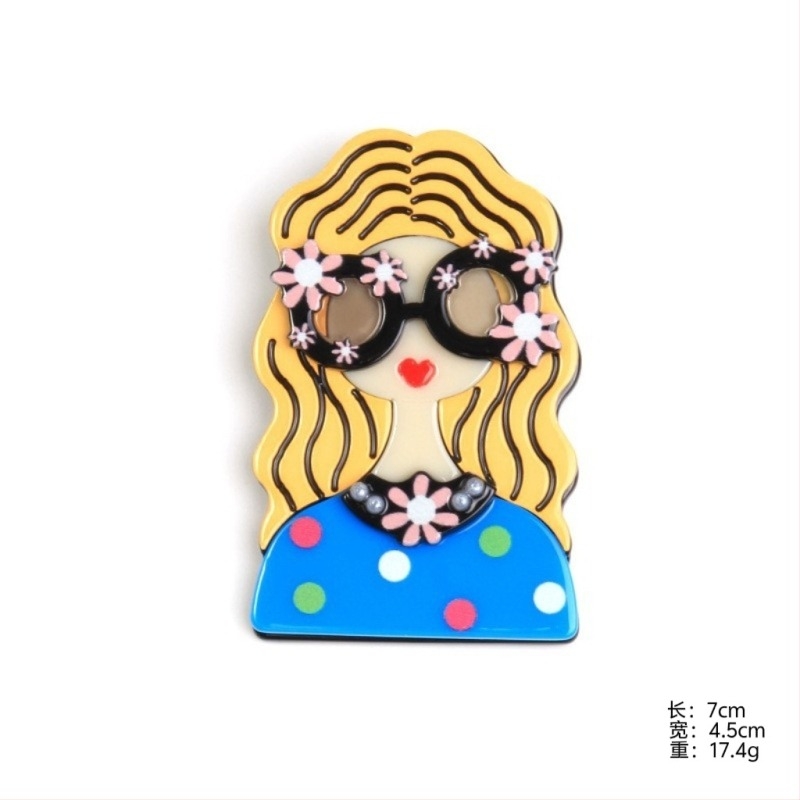 Akrilból készült karikatúrafigurás kitűző – friss és édes niche stílus, környezetbarát feldolgozás, uniszex kiegészítő