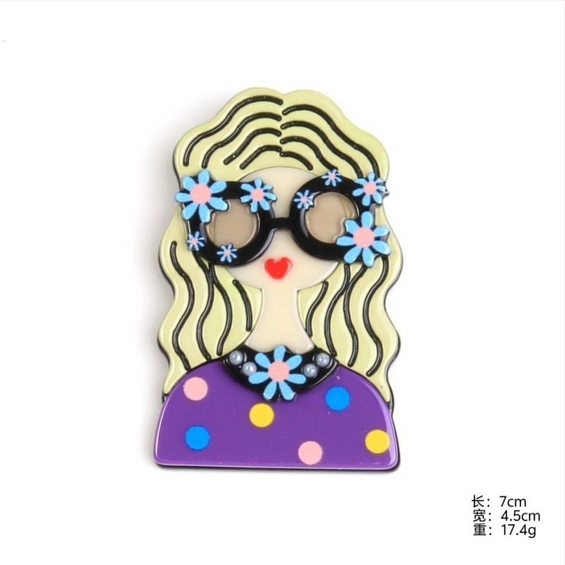Akrilból készült karikatúrafigurás kitűző – friss és édes niche stílus, környezetbarát feldolgozás, uniszex kiegészítő