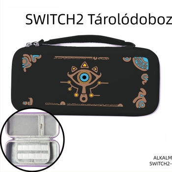 Switch 2 Nintendo Zelda PU bőr tároló tok festett mintával, ütésálló, nagy kapacitású