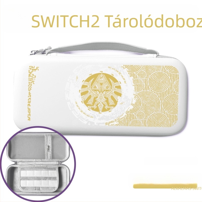 Switch 2 Nintendo Zelda PU bőr tároló tok festett mintával, ütésálló, nagy kapacitású
