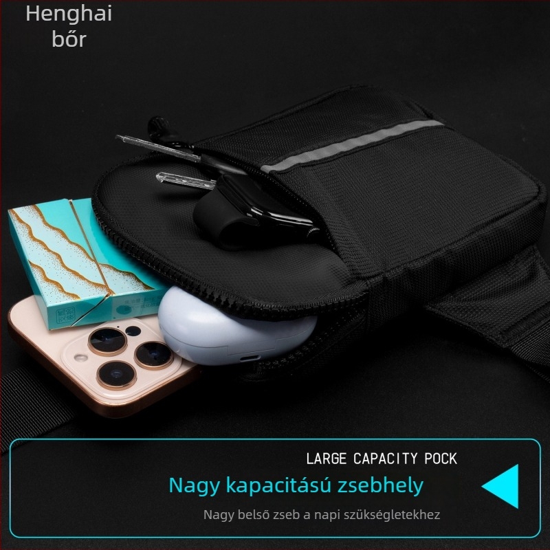 Henghai Oxford Mellkas Táska – Cipzár, Több Zseb, Telefontartó, Laminált Rekesz