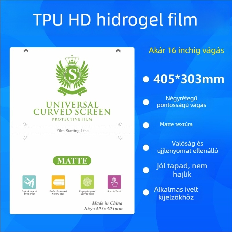 TPU hidrogél képernyővédő tabletekhez – HD matt felület, teljes fedettségű fólia, ön-helyreállító