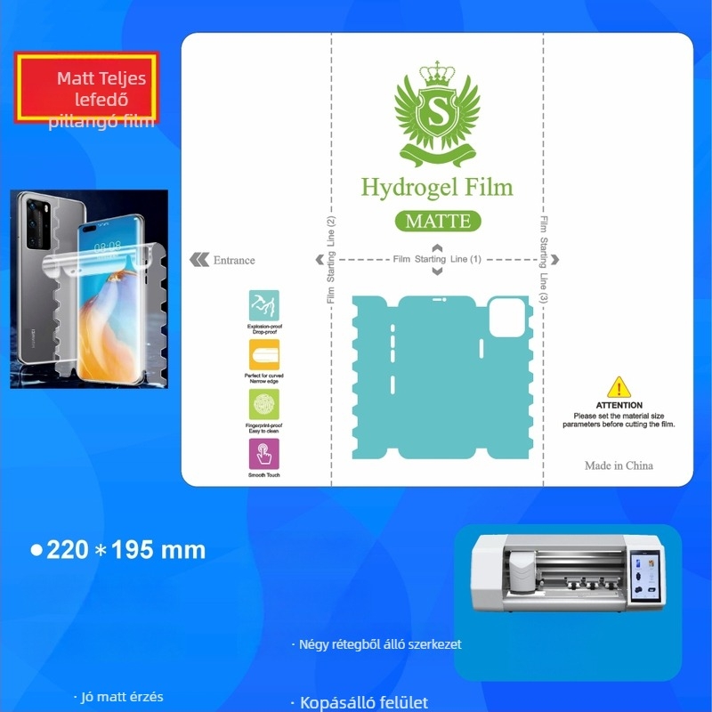 TPU hidrogél képernyővédő tabletekhez – HD matt felület, teljes fedettségű fólia, ön-helyreállító