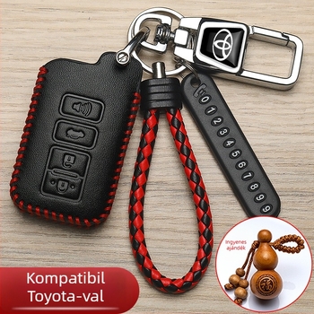 Amuda Toyota kulcstartó tok, marhabőr, egyszerű stílus, testre szabható