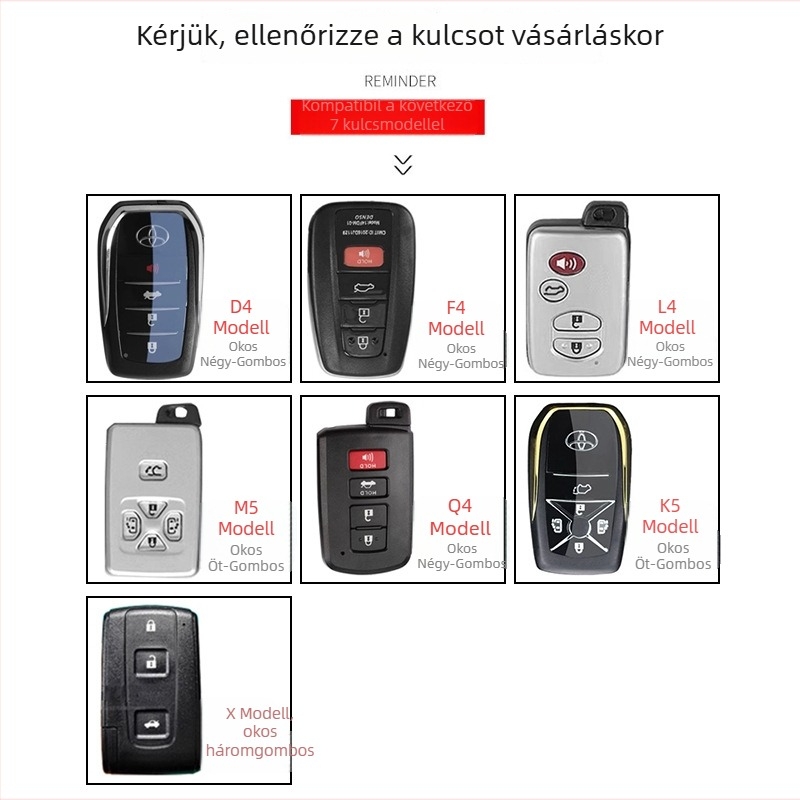 Amuda Toyota kulcstartó tok, marhabőr, egyszerű stílus, testre szabható