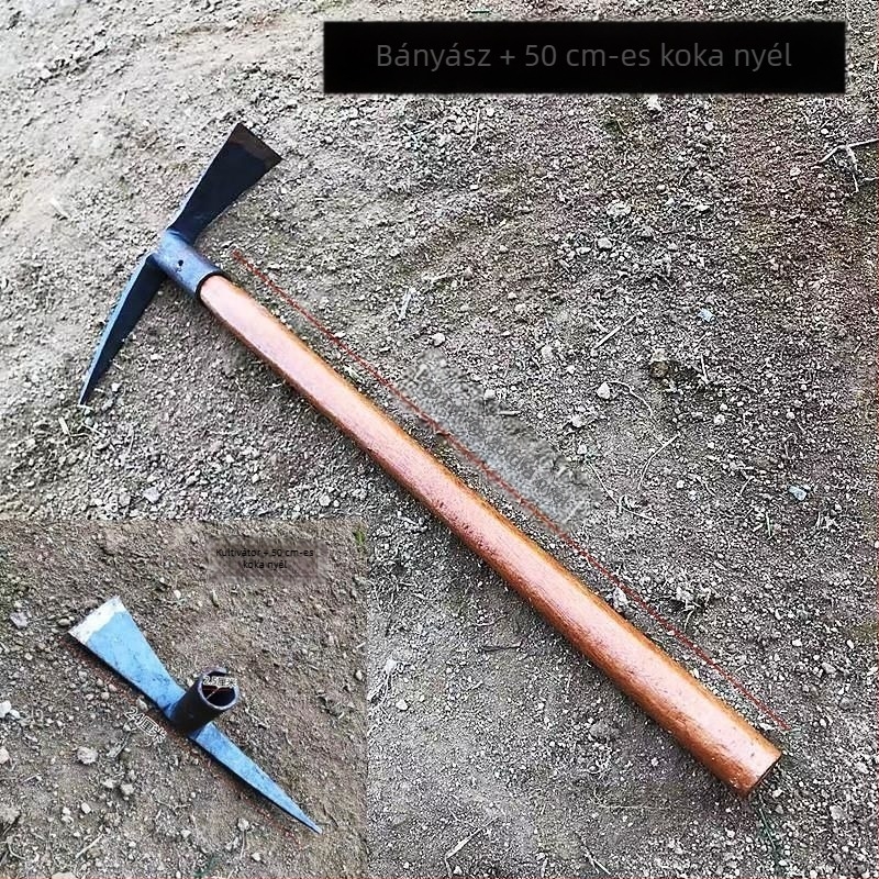 Fa nyelű kertészeti eszköz: kicsi kapa gyomláláshoz, zöldségek ültetéséhez, ásáshoz és talaj lazításához