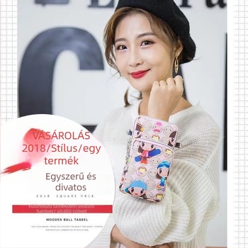 Női telefon táska, Mini crossbody táska, Oxford anyag, cipzáras nyitás, belső cipzáros zseb, függőleges négyszögletes forma, Baobaohui