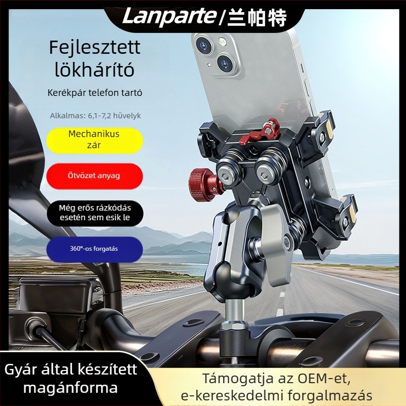 Lanparte autótelefon-tartó, ötvözet, általános célú