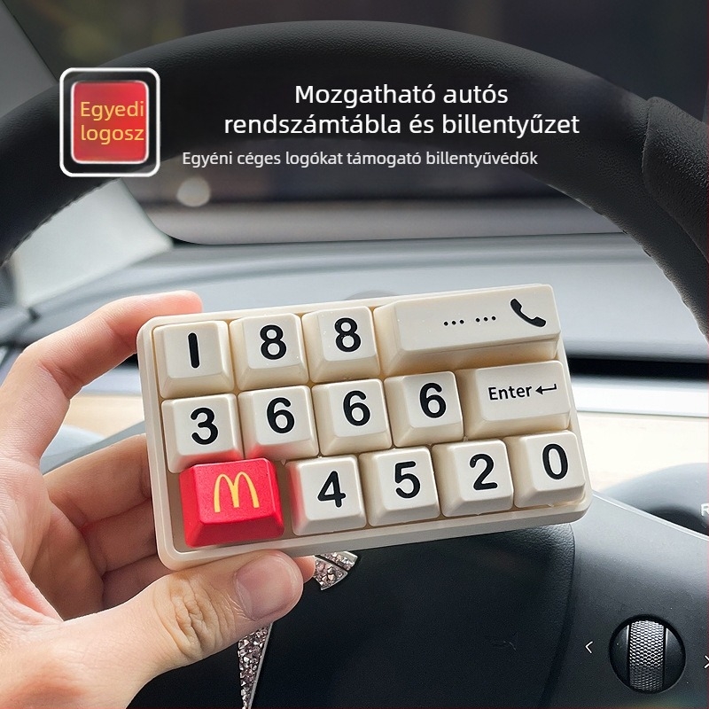 Parkolási telefonszám tábla személyre szabott logóval, DIY digitális ideiglenes parkolótábla