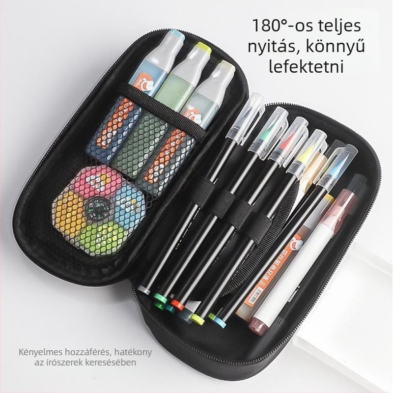 Fiúknak készült, többfunkciós vászon tolltartó, általános és középiskolai diákok számára.