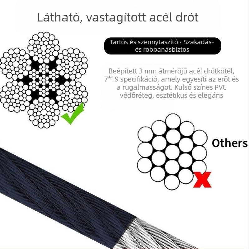 Egyszínű acélsodronyos kutyanyakörv lánccal, minden méretű kutyáknak