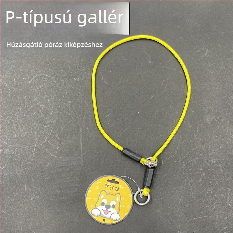Egyszínű acélsodronyos kutyanyakörv lánccal, minden méretű kutyáknak