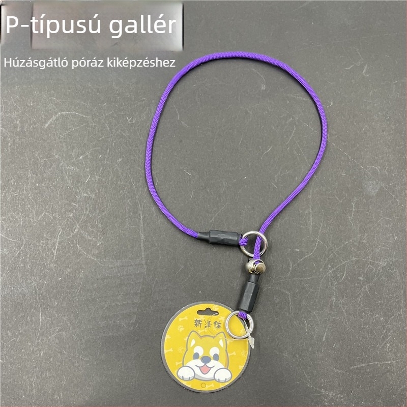 Egyszínű acélsodronyos kutyanyakörv lánccal, minden méretű kutyáknak