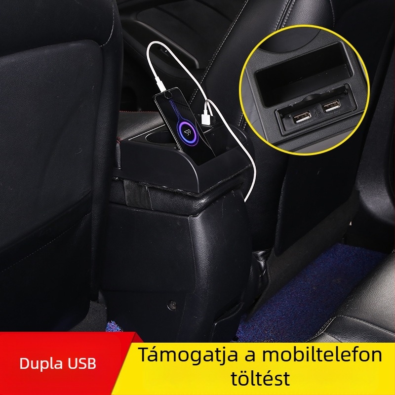 Univerzális autó középkonzol fedél emelt magasságú párnával és tárolórekesszel
