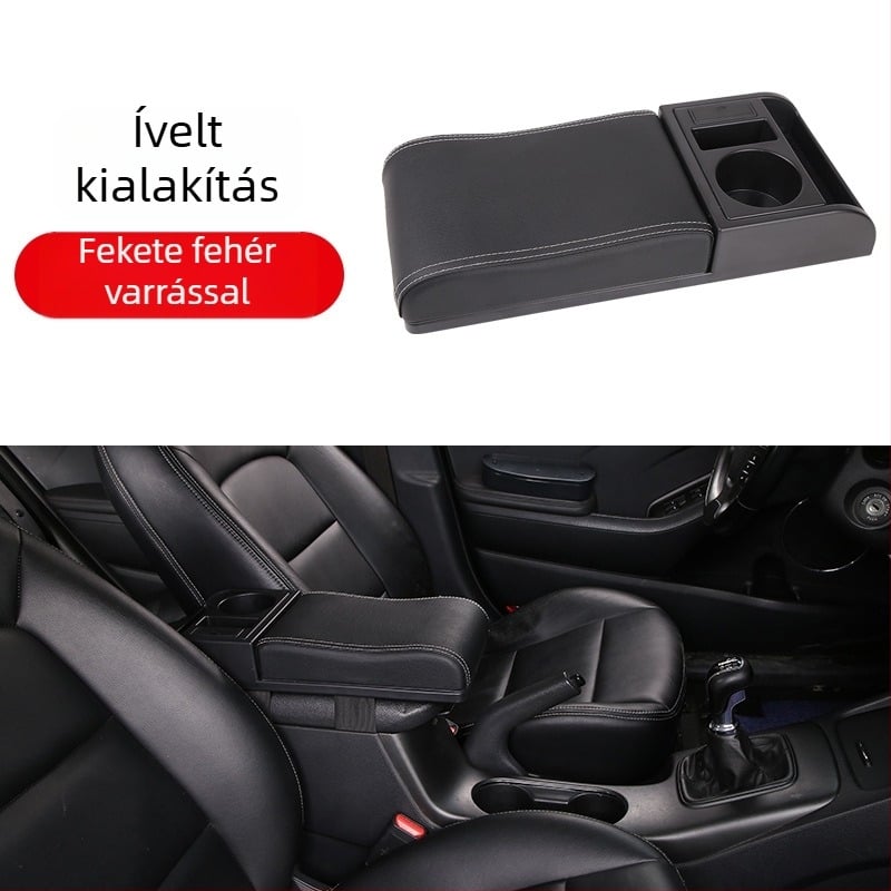 Univerzális autó középkonzol fedél emelt magasságú párnával és tárolórekesszel