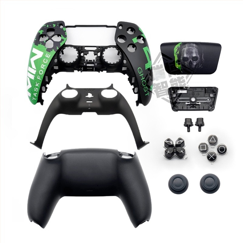 PS5 kontrollerhez cserélhető ház – ABS+PC anyag, kompatibilis a PS5 kontrollerrel, modellek 010/020/030/040/050, súly 65,5 g