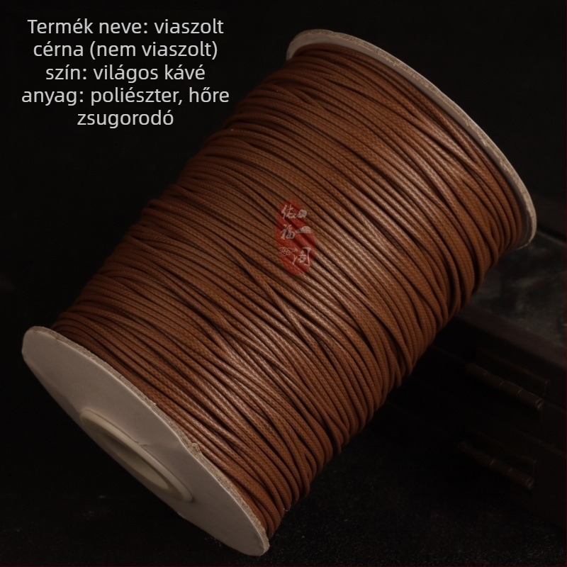 Viaszott bőrszálas nyaklánc jade medállal, uniszex, fonott kötél