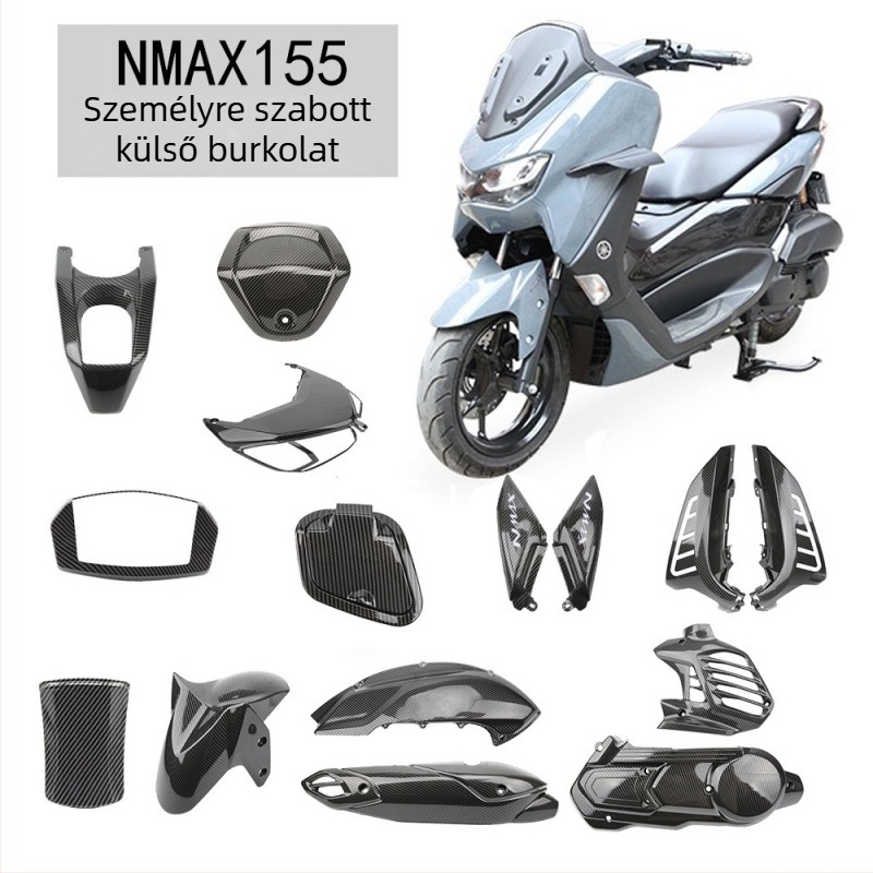 Yamaha NMAX155 módosított külső burkolat – karbon szálas mintázatú műanyag héj