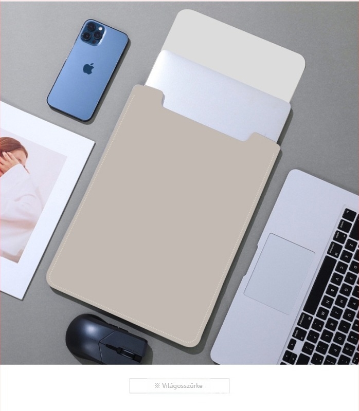 MacBook védőtaska és tároló készlet, vékony, nem mágneses, bőrhatású