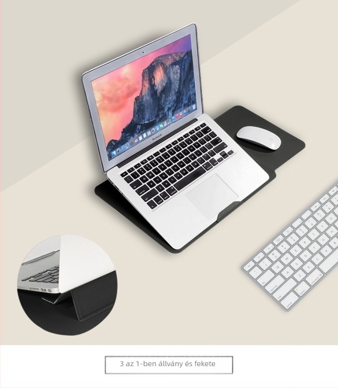 MacBook védőtaska és tároló készlet, vékony, nem mágneses, bőrhatású