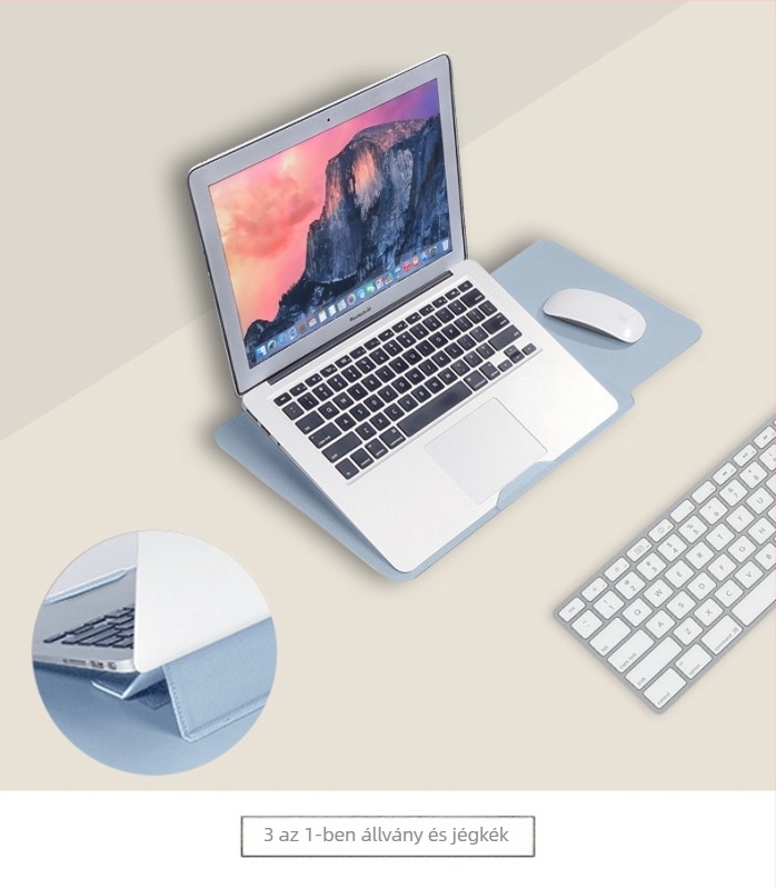 MacBook védőtaska és tároló készlet, vékony, nem mágneses, bőrhatású